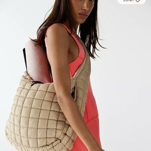 FP Movement Quilted Cream Shoulder Bag